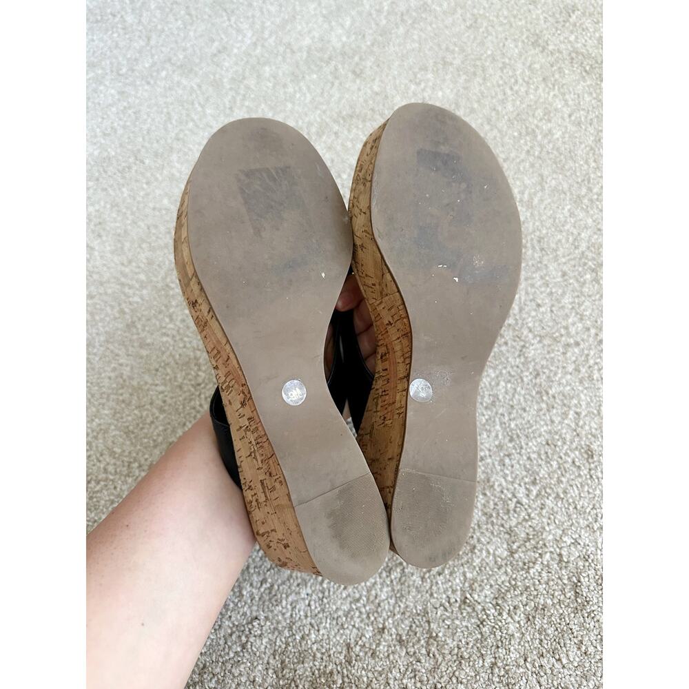 Tory Burch Cork Wedge Sandals In Black Size 9 - Picture 4 of 7